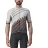 Image de CASTELLI Speed Strada Jersey T-Shirt Homme, Moon Gray/Dark Gray Scarlet Ibis, M