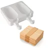 Image de Silikomart 25.321.87.0065 Set GEL01 Kit de 2 Moules Forme Classique Silicone Blanc