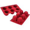 Image de Silikomart 26.100.63.0063 SF100 Moule Forme Pandoro Taille Mini 6 Cavités Silicone Doré