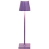 Image de Zafferano, Lampe Poldina Micro, Lampe de Table Rechargeable et Sans Fil avec Contrôle Tactile, Convient pour le Salon et l'Extérieur, Dimmer 2200-3000 K, Hauteur 27,5 cm, Couleur Lilas