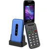 Image de Volfen Nexo Flip Max Téléphone portable à rabat pour personnes âgées, boutons et grandes touches, facile à utiliser, USB-C, 3 mémoires directes, base de charge, noir (bleu)