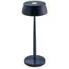 Image de Zafferano Sister Light Lampe de table LED portable IP65 intérieur/extérieur, 4 niveaux d'intensité tactile, IP65, fixation magnétique, hauteur 32,8 cm, bleu anodisé