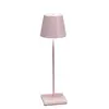 Image de Zafferano, Poldina Pro, Lampe de Table Rechargeable et Sans Fil avec Contrôle Tactile, Utilisable également comme Lampe d'Extérieur, Dimmer 2200-3000 K, Hauteur 38 cm, Couleur Rose