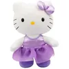 Image de Hello Kitty Giochi Preziosi Peluche douce de 30 cm de haut avec tenue à la mode, robe pourpre satin et noeud assorti pour enfants à partir de 3 ans