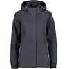Image de CMP Knit Tech Mélange Fleece Jacket with Hood, Boy, Bluish Mel-Blanc, 140 Femme, Anthracite, 44