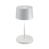 Image de Zafferano, Lampe Olivia Mini, Lampe de Table Portable et Rechargeable avec Contrôle Tactile, Adaptée pour le Salon et l'Extérieur, Dimmer 2200-3000 K, Hauteur 22 cm, Couleur Blanc