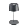 Image de Zafferano, Lampe Olivia Mini, Lampe de Table Portable et Rechargeable avec Contrôle Tactile, Convient pour le Salon et l'Extérieur, Dimmer 2200-3000 K, Hauteur 22 cm, Couleur Gris Foncé