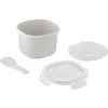 Image de CARE + PROTECT Cuiseur à Riz Micro-ondes Idéal pour Cuire à la Vapeur, Servir et Conservation Céréales, Couscous, Légumes et Légumineuses, Sans BPA, Capacité 2,7 L, 20,5 x 20,5 x 14,5 cm, Blanc