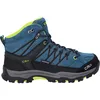 Image de CMP KIDS RIGEL MID TREKKING SHOES WP Mixte enfant Chaussures de randonnée, Bleu-Vert lime (Deep Lake-Acido), 35 EU