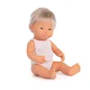 Image de Miniland Dolls : 31263 Bonhomme en Vinyle Doux pour Enfant avec Syndrome Down Blond de 38 cm. Présenté avec vêtements intérieurs dans Une boîte Cadeau
