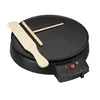 Image de Lacor 235Y122 Crêpière électrique noire, plaque pour faire des crêpes, base en aluminium antiadhésive, spatule et râteau inclus, température max 200 °C, 1000 W, sans BPA, noir