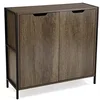Image de Versa Lizzy Buffet étroit pour entrée ou salon, armoire auxiliaire à 2 portes, meuble à chaussures, dimensions (H x L x l) 78,8 x 30 x 83,2 cm, métal et bois, marron/noir