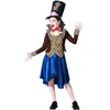 Image de Atosa Déguisement de chapeau fou pour fille avec chapeau, veste, gilet, noeud papillon et jupe Idéal pour carnaval, Halloween et fêtes à thème 1-12 ans