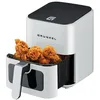 Image de Grunkel Friteuse à air - Air Fryer - 4 litres et 7 programmes. WEF. Panneau de commande numérique multifonction et fenêtre avec affichage rétroéclairé. Minuteur 60 minutes. Friteuse sans huile (blanc)