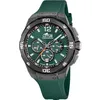 Image de LOTUS Montre pour Homme 18975/2 Chrono Boîtier en Fibre de Carbone Noir Bracelet en Caoutchouc Vert, Vert, sangle