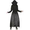 Image de FIESTAS GUIRCA Déguisement de vampire gothique - Robe longue noire et rouge pour femme adulte Taille L 42-44