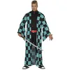 Image de FIESTAS GUIRCA Déguisement de guerrier manga - Kimono bleu et noir Héros Anime pour homme adulte Taille L 52-54