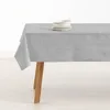 Image de BELUM Nappe anti-taches, taille 100 x 140 cm - Nappe au toucher extra douce, couleur gris moyen, nappe 100% fabriquée en Espagne, tissu 100% coton biologique, nappe modèle uni