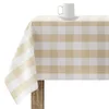 Image de BELUM 0120-103 Nappe en résine anti-taches Motif carreaux Vichy Taille 250 x 140 cm Nappe anti-taches Non toile cirée Nappe Vichy Vanille Tissu 100% coton biologique