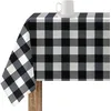 Image de BELUM Nappe en résine anti-taches 550-12, Nappe à carreaux Vichy Taille 155 x 155 cm, Nappe anti-taches non toile cirée Vichy noire, Nappe en tissu 100% coton biologique