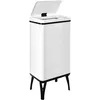 Image de WELL HOME MOBILIARIO & DECORACIÓN Poubelle intelligente avec ouverture automatique et contact manuel de 50 l, 35,5 x 26 x 83,5 cm, couleur blanche.
