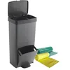 Image de WELL HOME MOBILIARIO & DECORACIÓN Pack Poubelle tri sélectif 70L VERTICAL, 2 compartiments, poubelle à déchets, 76 cm, avec sacs poubelles
