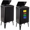 Image de Well Home Lot de 2 poubelles intelligentes de 40 l avec étiquettes magnétiques, hauteur : 71,5 x 35,5 x 26 cm, noir