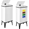 Image de WELL HOME MOBILIARIO & DECORACIÓN 2 poubelles intelligentes de 50 l c/u, hauteur : 83,5 (x 35,5 x 26), blanc avec étiquettes magnétiques