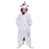 Image de Mom Déguisement Licorne Kigurumi Enfant Blanc Avec Capuche Et Queue