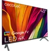 Image de Cecotec Smart TV - Télévision LED de 43 pouces, résolution 4K UHD - A4 Series ALU40043, Google TV, Dolby Audio, HDMI 2.1, USB 3.0, HDR10, 16 Go ROM, Google Voice Assitant et Chromecast
