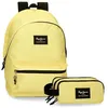 Image de Pepe Jeans Aris Sac à dos pour ordinateur portable double compartiment 15,6 pouces 31 x 44 x 17,5 cm Sac à dos scolaire Polyester by Joumma Bags, jaune clair, Talla única, Sac à dos + trousse