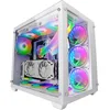 Image de MARSGAMING MCV3 Blanc, Tour Gaming Custom XXL E-ATX, Fenêtre Verre Trempé Avant et Latérale, Cadre Modulaire à Double Chambre