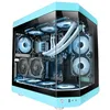 Image de Mars Gaming MC-3T, Boîtier de jeu ATX personnalisé, verre trempé continu à triple fenêtre, support de refroidissement liquide complet, caméra double face, 3 emplacements PCI verticaux, USB-C et USB