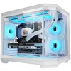 Image de MARSGAMING MC-3TCOREM, Boîtier de Jeu Micro-ATX Personnalisé, Triple Verre Trempé, Conception à Double Chambre, Prise en Charge 360mm Watercooling, Gestion des Câbles, Mini Tour PC, USB-C, Blanc