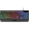 Image de Mars Gaming MK124, clavier ergonomique H-Mech, repose-poignet intégré, éclairage FRGB Rainbow, clavier gaming antighosting avancé, clavier PC complet multiplateforme, langue française, noir