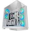 Image de MARS GAMING MC-3GF, Boîtier de jeu ATX, triple verre trempé, 2 ventilateurs ARGB arrière de 120 mm, support vertical pour cartes graphiques, PC tour refroidissement liquide jusqu'à 360 mm, blanc