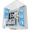Image de MARS GAMING MC-INFINIO, Boîtier Gaming ATX, Verre Trempé Courbé sans Cadre, 2X Ventilateurs ARGB 120mm, Montage Vertical Cartes Graphiques, Support Refroidissement Liquide Jusqu’à 360mm, USB-C, Blanc
