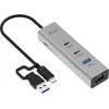 Image de i-tec CAHUBMETAL2A2CPD CAHUBMETAL2A2CPD USB-hub 2 + 2 poorten USB-A, USB-C USB 3.2 Gen1 5 GBit/s Zilver
