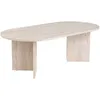 Image de Hanah Home Élégante table à café, travertine, 119 x 39,8 x 60 cm, 100% mélamine, épaisseur 18 mm, design élégant en marbre pour espaces de vie modernes