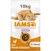 Image de IAMS Vitality - Croquettes Super Premium Chats Adultes et Séniors Anti Boules de Poils - 100% Complètes et équilibrées - Au Poulet - Sans OGM Colorant Arôme Artificiel - Sac refermable de 10 kg
