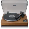 Image de Lenco LBTA-165WD Platine vinyle entièrement automatique - Bluetooth 5.3 - Boîtier en bois - Plateau en métal et micro AT3600L - Démarrage automatique et retour automatique - 2 vitesses (33/45 tr/min)