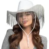 Image de Boland Chapeau de cowboy Showgirl, chapeau pour costume de carnaval, fête à thème et JGA, blanc