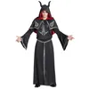 Image de Boland Costume de démon noir pour adulte, costume de diable, ensemble de costume pour Halloween, carnaval et fête à thème