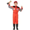 Image de Boland Costume de pilote de course pour enfant, 2 pièces, costume pour fête à thème, Halloween, carnaval, course automobile