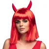 Image de Boland 85607 - Perruque diable avec cornes - Cheveux synthétiques rouges - Accessoire pour costume de carnaval, Halloween