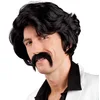 Image de Boland 86346 - Perruque Chuck avec moustache, années 70, gangster, popstar, style italien, St Pauli, Kiez, Reeperbahn, carnaval, Halloween, Mardi gras, soirée à thème
