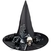 Image de Boland 96993   Chapeau de sorcière Skulla, chapeau de sorcière pour costume de carnaval, accessoire pour magicien et magicien, costume de conte de fées, noir