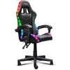 Image de GXTrust 704 Roniq Chaise Gaming LED, 178 Couleurs et Effets, Fauteuil de Bureau Gamer, Accoudoirs Rembourrés, Hauteur et Dossier Réglables, Siege Gaming avec Éclairage RVB, Noir