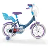 Image de albri Vélo 14 Pouces avec porte-belles, Panier, stabilisateurs Latéraux Disney Frozen, Vélo Unisexe Enfants, Bleu clair, Petit