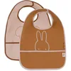 Image de Jollein Miffy Peekaboo Lot de 2 bavoirs imperméables pour bébé avec fermeture Velcro Rose sauvage